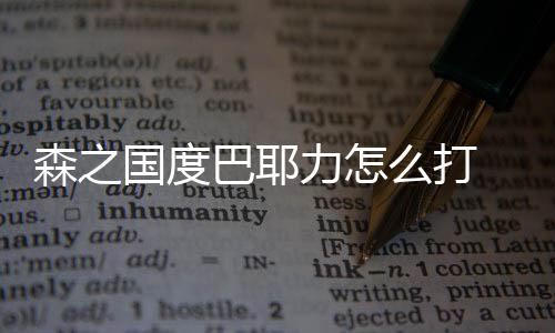 巴耶么打耶力力怎通关度巴国度攻略之国森之 森