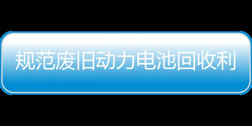 门联回收合开利用动力电池动规范五部项行展执废旧法专
