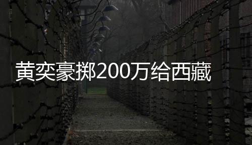 黄奕豪掷给西藏学操场0万0万校建价要 自曝原